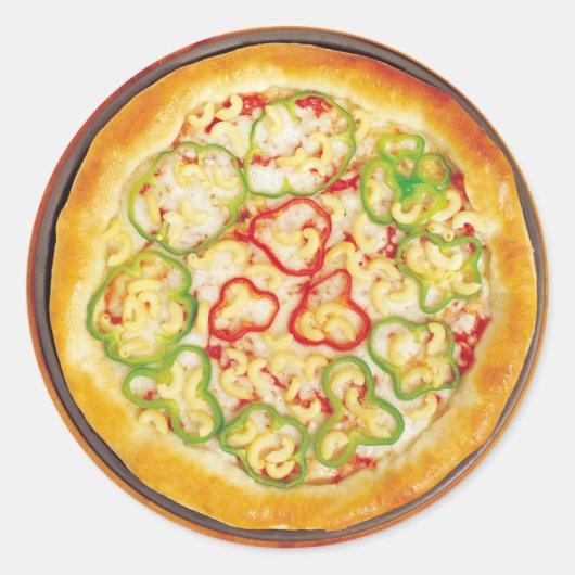 Peppers Pizza Ronde Sticker (Voorkant)