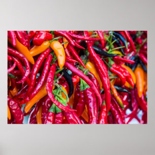 Peppers van warmtekrachtkoppeling op de markt voor poster
