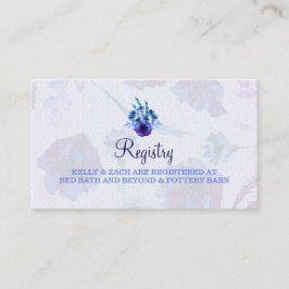 Peppy Blue Poppies Wedding Registry Kaart