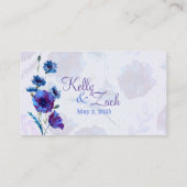 Peppy Blue Poppies Wedding Registry Kaart (Achterkant)