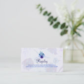 Peppy Blue Poppies Wedding Registry Kaart (Staand voorkant)