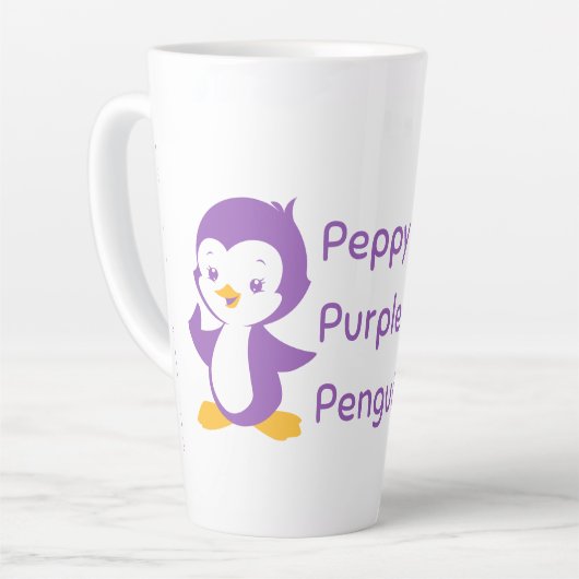 Peppy Paars Penguin Latte Mok (Linkerhoek)