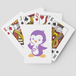 Peppy Paars Penguin Pokerkaarten