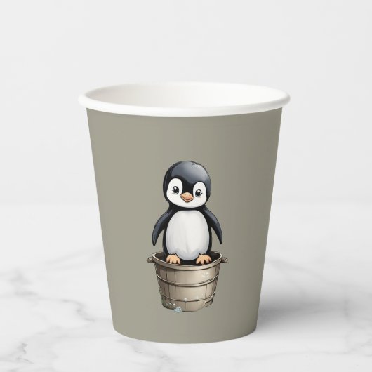 Peppy Penguin Papieren Bekers (Voorkant)