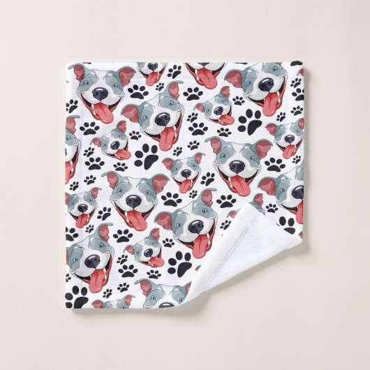 Peppy Pit Bull American Pitbull Pet Puppy Dog Bad Handdoek (Wasdoekje)