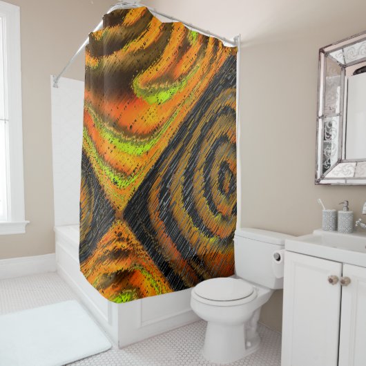 Pequeno mosaico amarelado transversal e deformado douchegordijn (In situ)