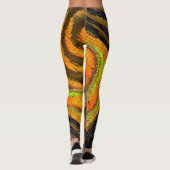 Pequeno mosaico amarelado transversal e deformado leggings (Achterkant)