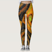 Pequeno mosaico amarelado transversal e deformado leggings (Voorkant)