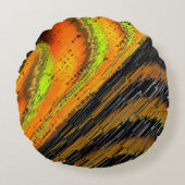 Pequeno mosaico amarelado transversal e deformado rond kussen (Voorkant)