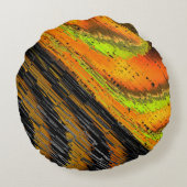 Pequeno mosaico amarelado transversal e deformado rond kussen (Achterkant)