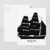 pequod schip zwart ontwerp briefkaart (Voorkant / Achterkant)