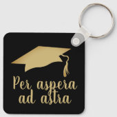 Per aspera ad astra Latijn Citaat Golden Afstudere Sleutelhanger (Achterkant)
