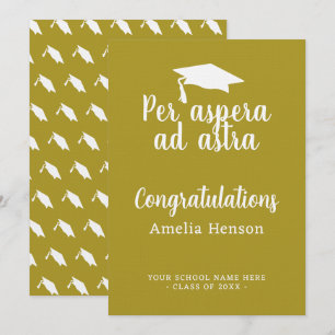 Per aspera ad astra Latijn Congrat Afstudeercap Kaart