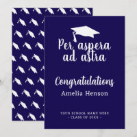 Per aspera ad astra Latijn Congrat Afstudeercap