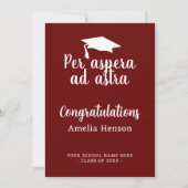 Per aspera ad astra Latijn Congrat Afstudeercap Kaart (Voorkant)