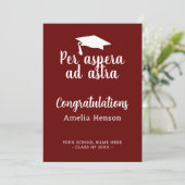 Per aspera ad astra Latijn Congrat Afstudeercap Kaart (Staand voorkant)
