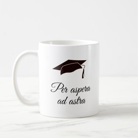 Per aspera ad astra Latijnse Quote Script  Koffiemok (Links)