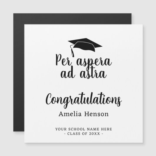 Per aspera ad astra Latin Congrat Afstuderen Kaart (Voorkant / Achterkant)