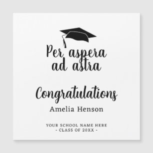 Per aspera ad astra Latin Congrat Afstuderen Kaart