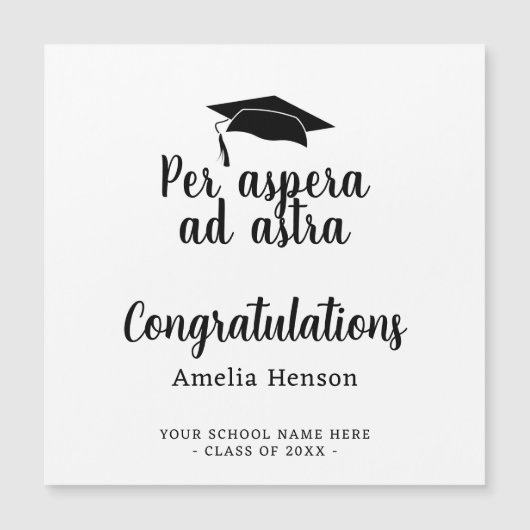 Per aspera ad astra Latin Congrat Afstuderen Kaart (Voorkant)