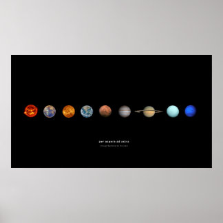 PER ASPERA AD ASTRA - Space Quote van Galileu Poster