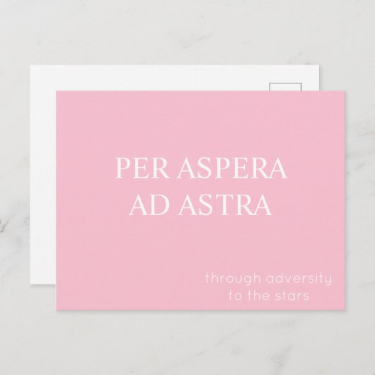 Per Aspera en Astra, Briefkaart Latijns citaat - R (Voorkant / Achterkant)