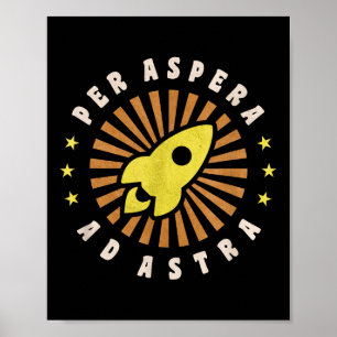 Per Aspera en Astra Filosofie Sterren Poster