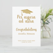 Per aspera en astra Latin Congrat Graduation Cap Kaart (Staand voorkant)