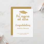 Per aspera en astra Latin Congrat Graduation Cap Kaart (Voorkant / Achterkant in situ)