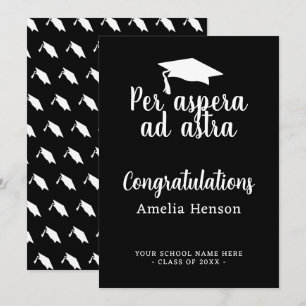 Per aspera en astra Latin Congrat Graduation Cap Kaart