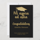 Per aspera en astra Latin Congrat Graduation Cap Kaart (Voorkant)