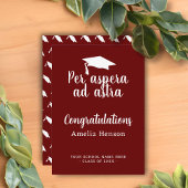Per aspera en astra Latin Congrat Graduation Cap Kaart