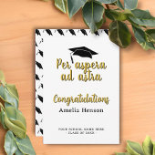 Per aspera en astra Latin Congrat Graduation Cap Kaart