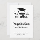 Per aspera en astra Latin Congrat Graduation Cap Kaart (Voorkant)