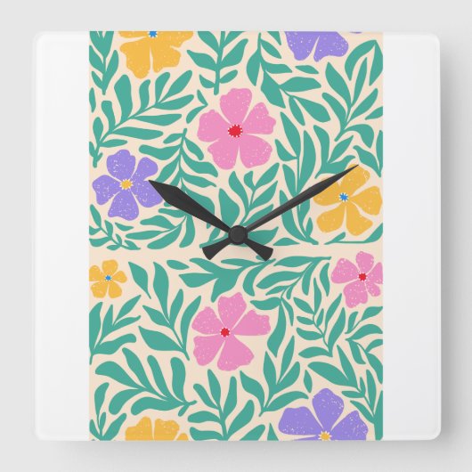  Per clocks  logo flawrs   Vierkante Klok (Voorkant)