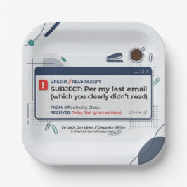 Per Mijn Laatste E-mail Grappige Kantoor Citaat Papieren Bordje