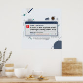Per Mijn Laatste E-mail Grappige Kantoor Citaat Poster (Keuken)