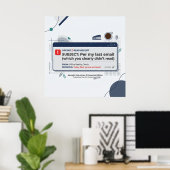 Per Mijn Laatste E-mail Grappige Kantoor Citaat Poster (Thuiskantoor)