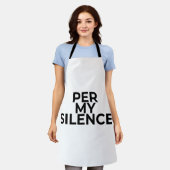 Per My Silence Minimalist Typographic Embroidered  Schort (Gedragen)