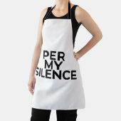 Per My Silence Minimalist Typographic Embroidered  Schort (Insitu)