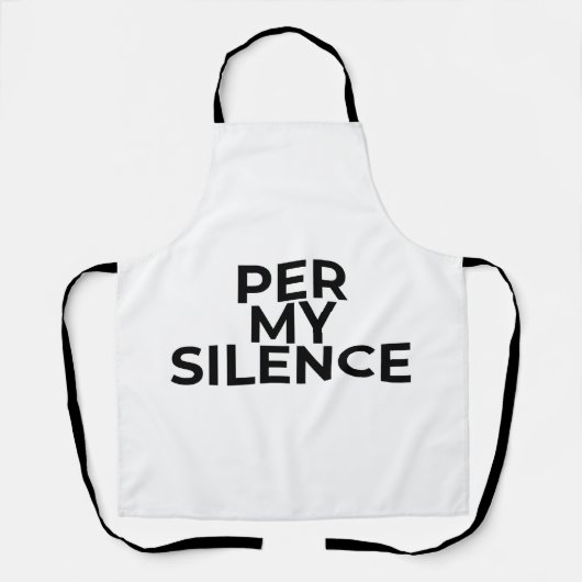 Per My Silence Minimalist Typographic Embroidered  Schort (Voorkant)