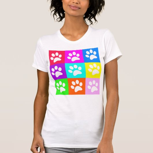 "Per Paws"-Pop Art T-Shirt (Voorkant)