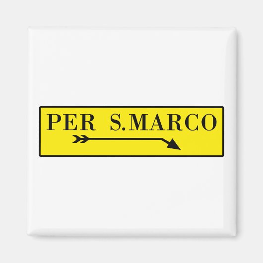 Per San Marco, Venetië, Italiaans straatnaambord Magneet (Voorkant)