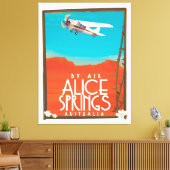 Per vliegtuig - Alice Springs Australië Canvas Afdruk (Insitu (Woonkamer))