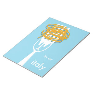 per vliegtuig Italië vintage stijl reisposter. Notitieblok
