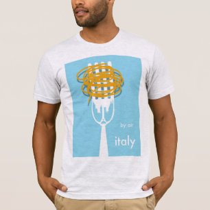 per vliegtuig Italië vintage stijl reisposter. T-shirt