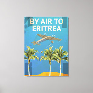 Per Vliegtuig Naar Eritrea Vintage Reisposter Canvas Afdruk