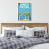 Per Vliegtuig Naar Eritrea Vintage Reisposter Canvas Afdruk (Insitu (Slaapkamer))