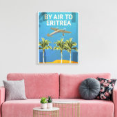 Per Vliegtuig Naar Eritrea Vintage Reisposter Canvas Afdruk (Insitu (Woonkamer))