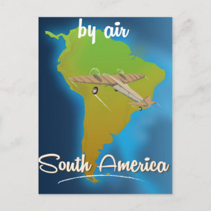 Per vliegtuig naar Zuid-Amerika Reisposter Briefkaart